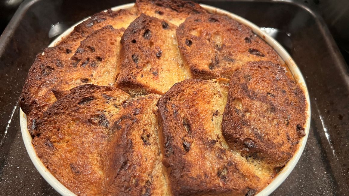 Pear and Chocolate Bread Pudding Recipe